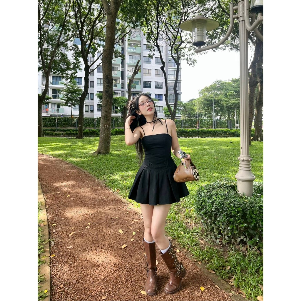 Đầm 2 dây nữ dáng xoè năng động phù hợp mùa hè  | MEI DRESS | Secodee