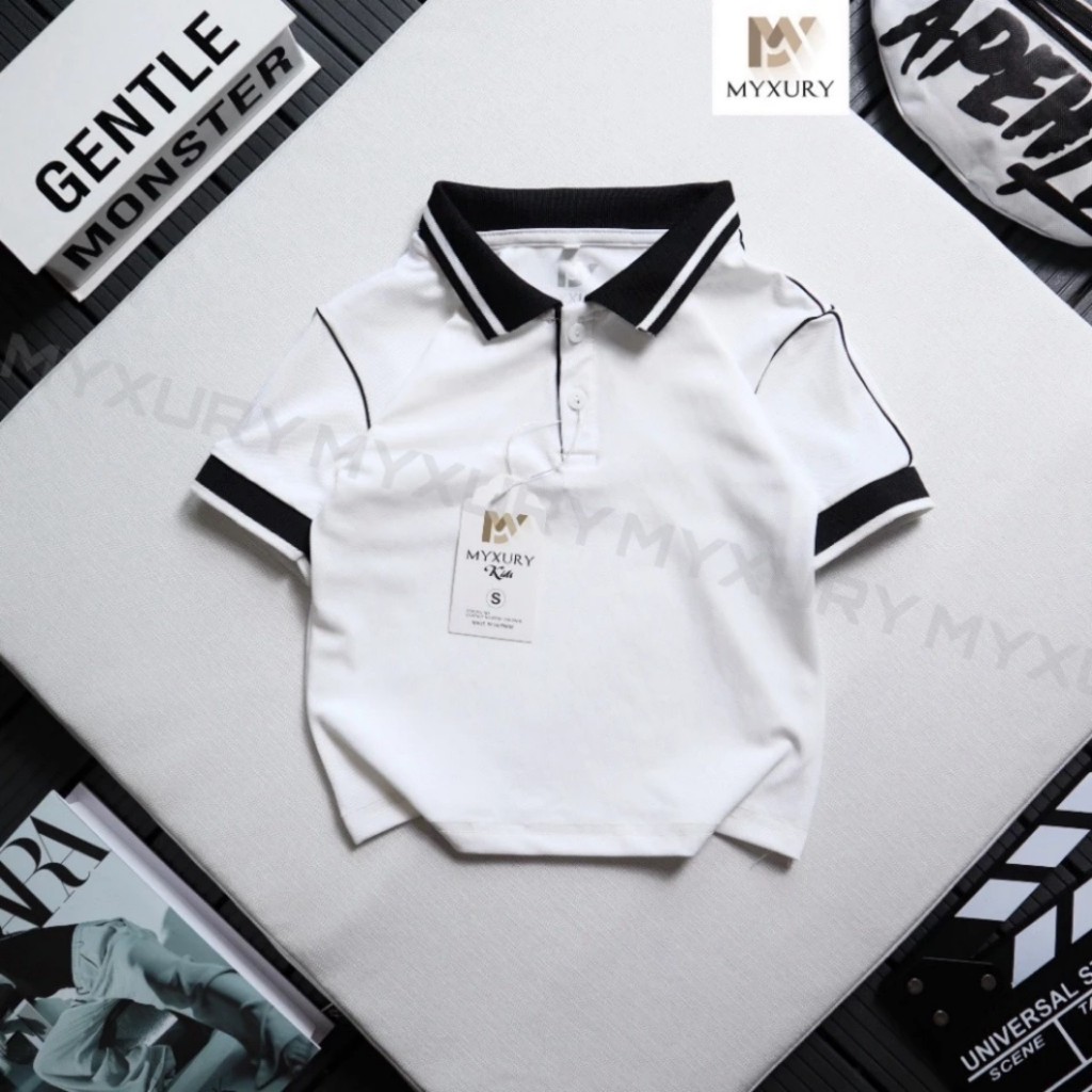 Áo Polo cho bé trai phong cách hàn quốc siêu đẹp, chất liệu Cotton co giãn 4 chiều thoáng mát