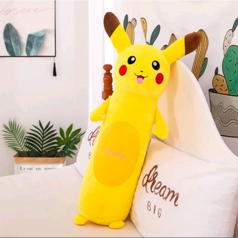 Gấu bông gối ôm hình picachu dễ thương,gối ôm hình thú picachu cho bé size 55cm mềm mại kèm ảnh thật