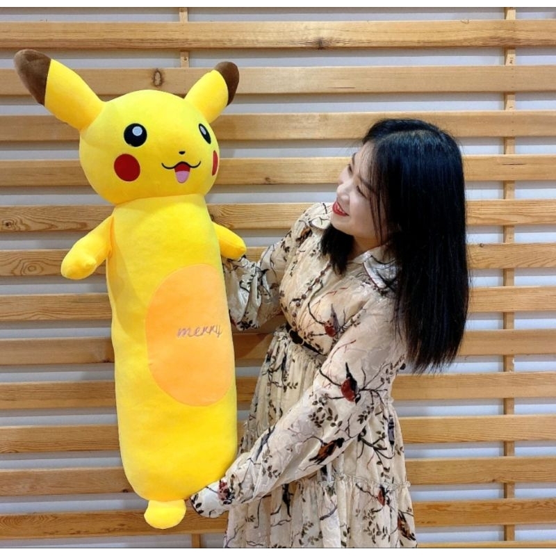 Gấu bông gối ôm hình picachu dễ thương,gối ôm hình thú picachu cho bé size 55cm mềm mại kèm ảnh thật