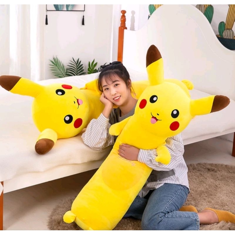 Gấu bông gối ôm hình picachu dễ thương,gối ôm hình thú picachu cho bé size 55cm mềm mại kèm ảnh thật