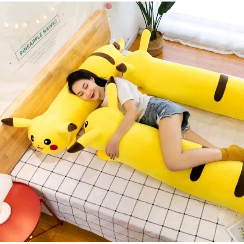 Gấu bông gối ôm hình picachu dễ thương,gối ôm hình thú picachu cho bé size 55cm mềm mại kèm ảnh thật