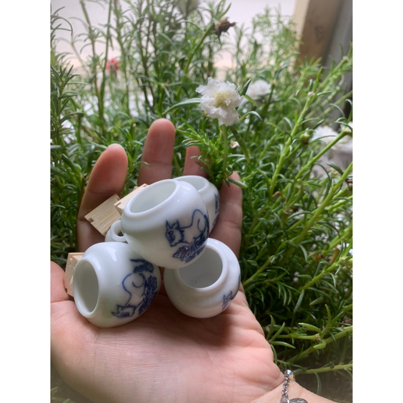 Cóng chim khuyên chất liệu gốn sứ cao cấp hoạ tiết siêu đẹpmàu sắc ngẫu nhiên