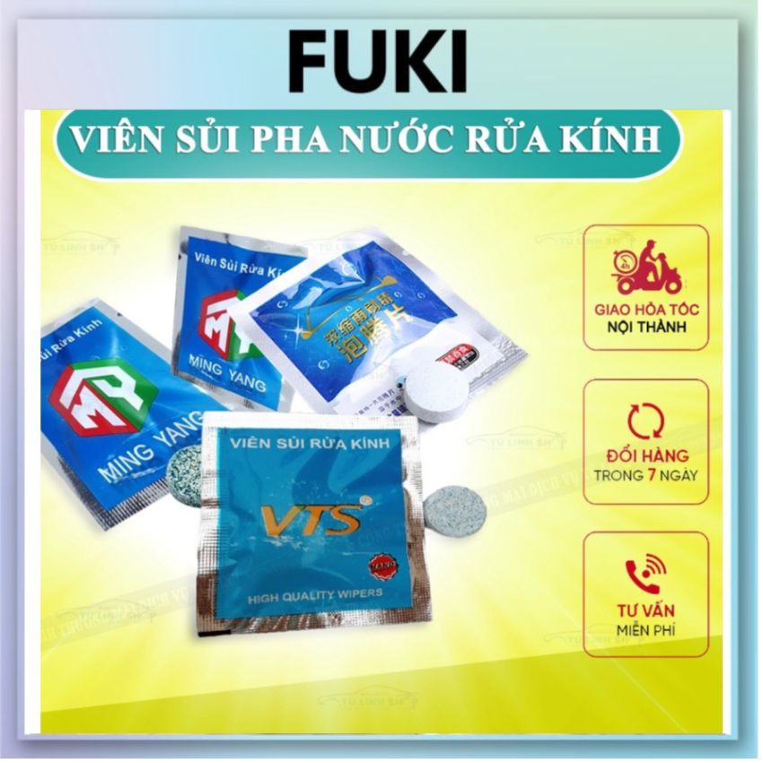 Viên sủi rửa kính ô tô tẩy sạch kính, tạo hiệu ứng lá sen FUKI