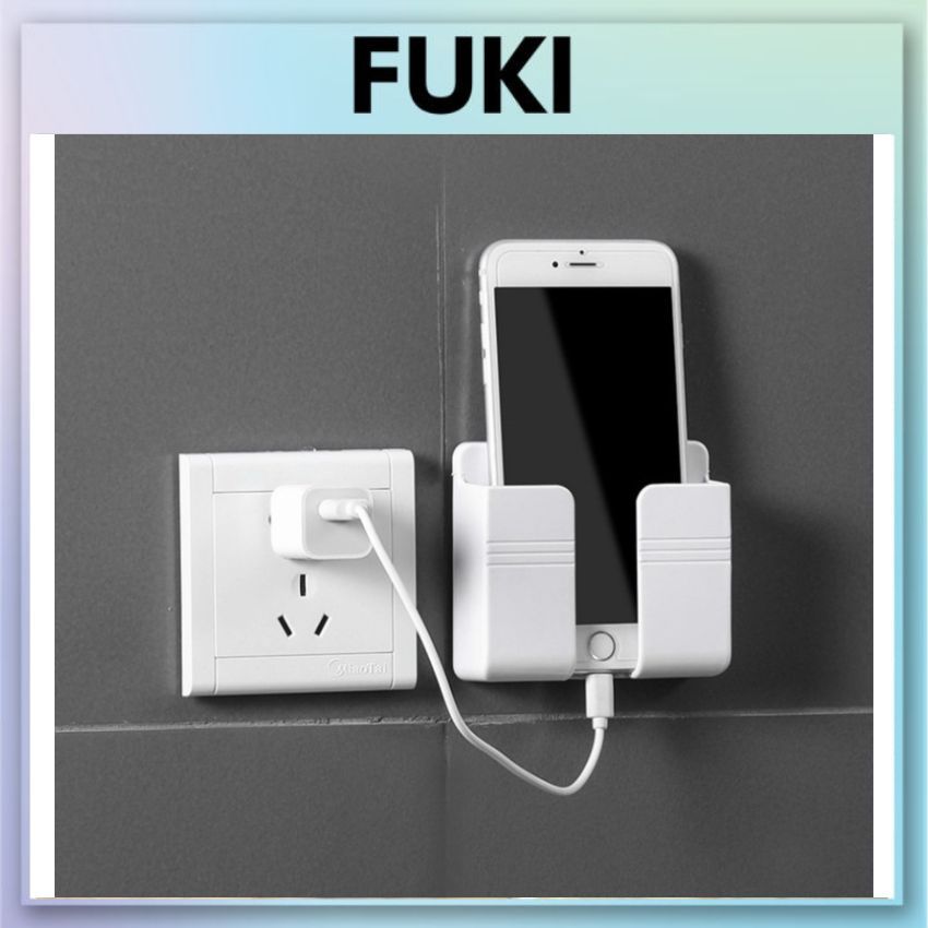 Kệ dán tường để remote,giá đỡ sạc điện thoại(chữ nhật) FUKI