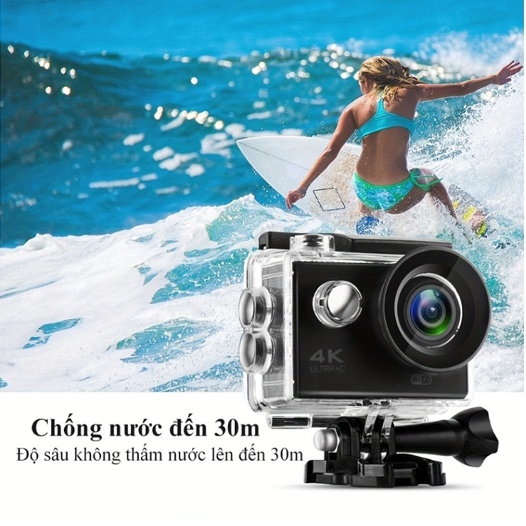 Camera Hành Trình,  Kết Nối Wifi Chống Rung Gắn Mũ, ÔTÔ, Xe Máy, Hỗ Trợ Quay Đêm - Chống Nước 4K Sports Ultra HD DV