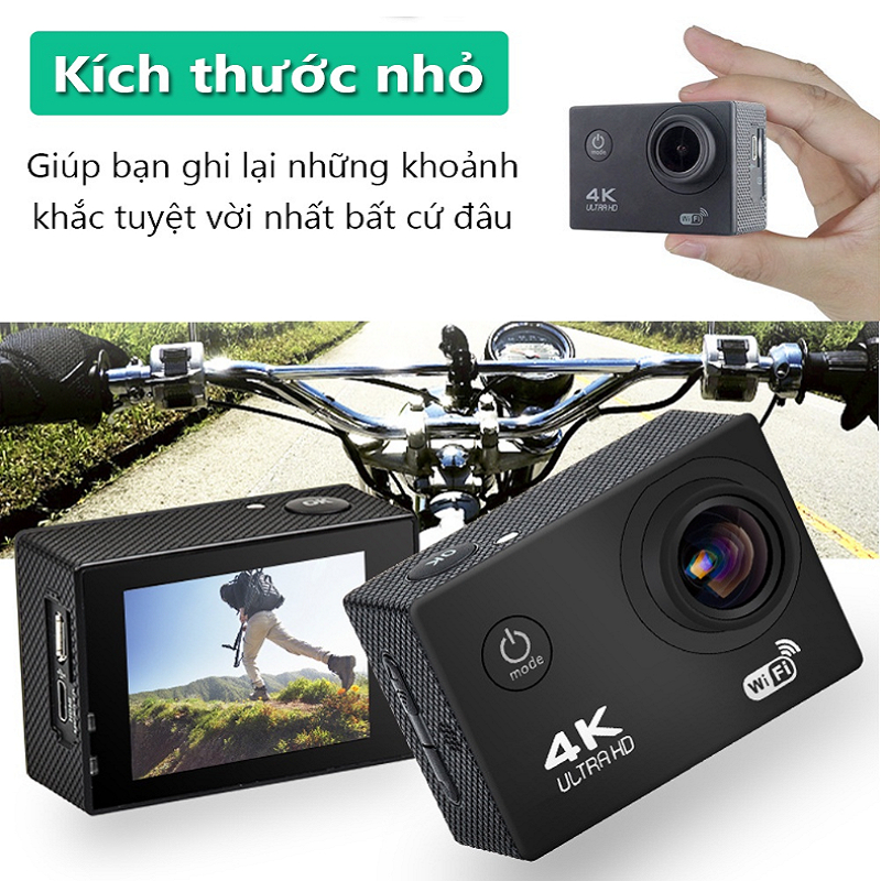 Camera Hành Trình,  Kết Nối Wifi Chống Rung Gắn Mũ, ÔTÔ, Xe Máy, Hỗ Trợ Quay Đêm - Chống Nước 4K Sports Ultra HD DV