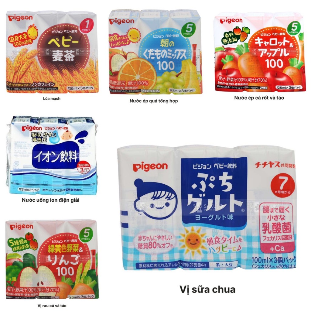 Nước ép PIGEON 6 vị cho bé