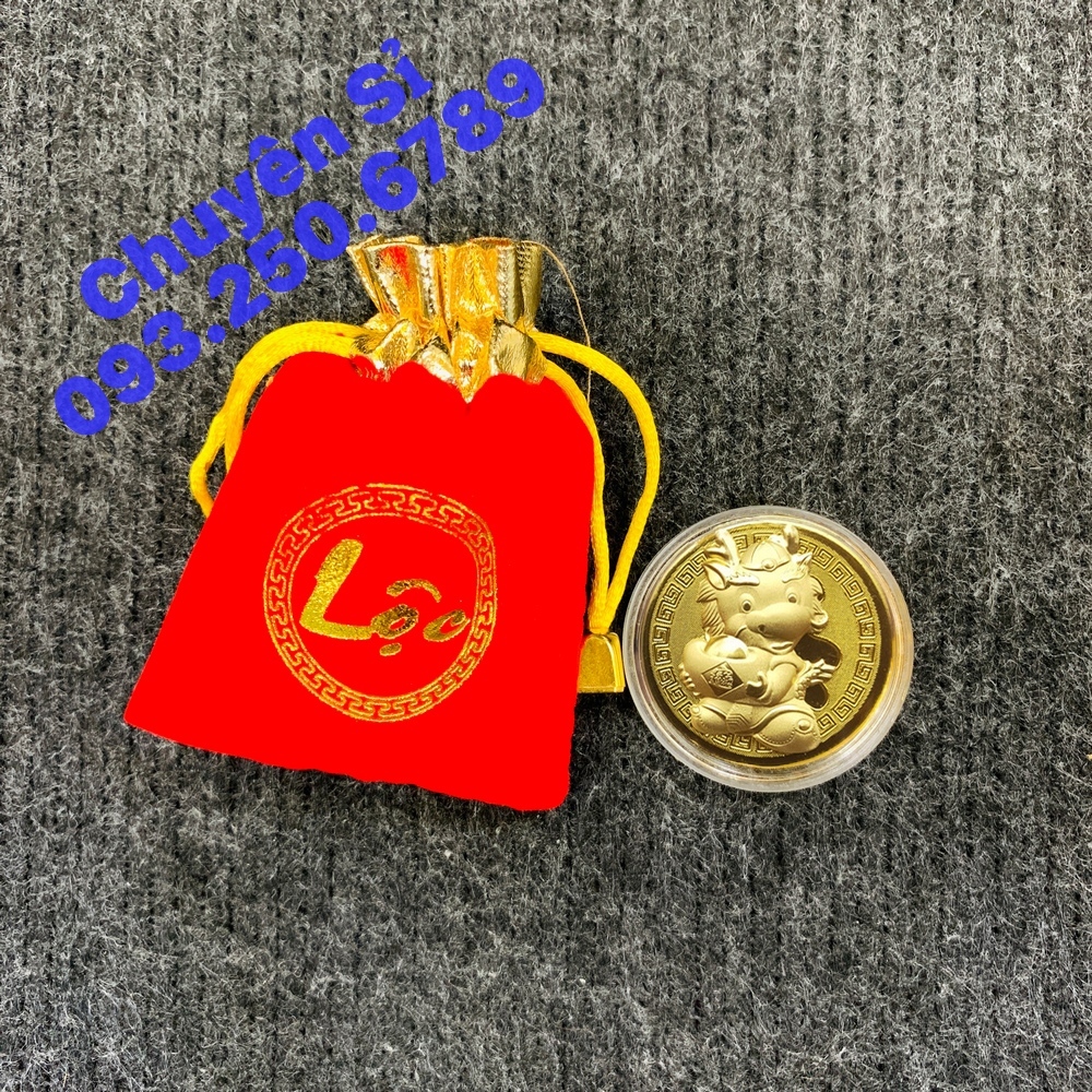 Thỏi Rồng Vàng Thần Tài may mắn tài lộc kèm túi Nhung trang trọng biếu tặng, Lì Xì Tết rất ý nghĩa