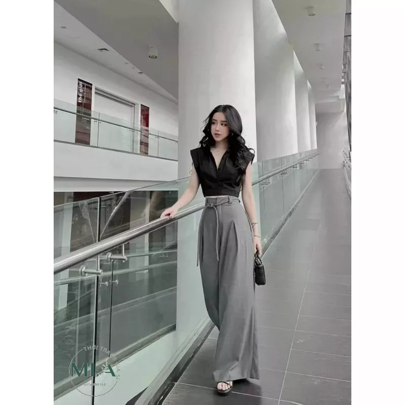 QUẦN TÂY ỐNG SUÔNG RỘNG DÂY EO  mẫu mới hot trend 2023 MÃ 009