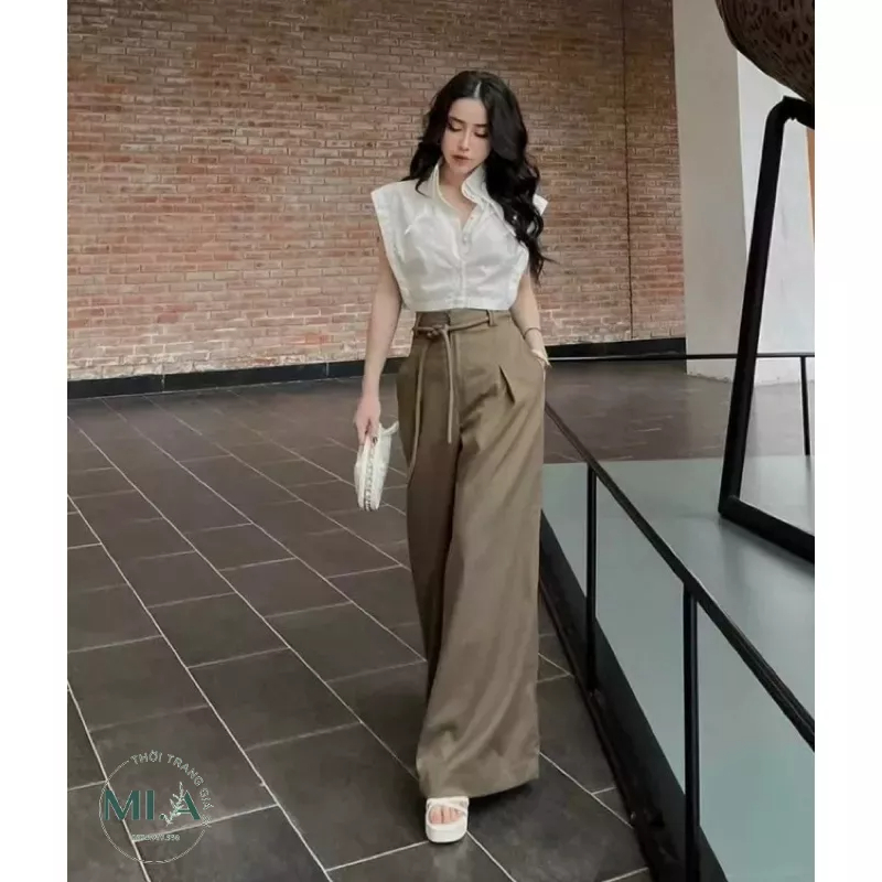 QUẦN TÂY ỐNG SUÔNG RỘNG DÂY EO  mẫu mới hot trend 2023 MÃ 009