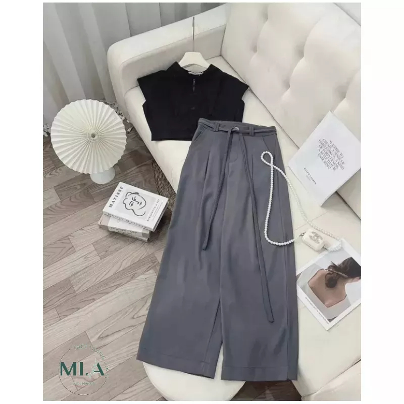 QUẦN TÂY ỐNG SUÔNG RỘNG DÂY EO  mẫu mới hot trend 2023 MÃ 009