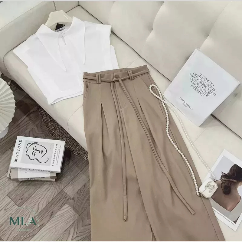 QUẦN TÂY ỐNG SUÔNG RỘNG DÂY EO  mẫu mới hot trend 2023 MÃ 009