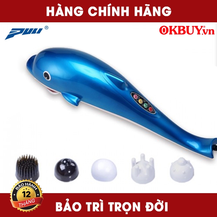 Máy massage cầm tay cá heo 6 đầu PULI PL-608B Điện tử  | OKbuy