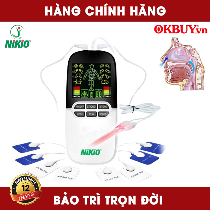 Máy massage xung điện 8 miếng dán Nikio NK-102 - Đèn hồng ngoại trị liệu mũi | OKbuy