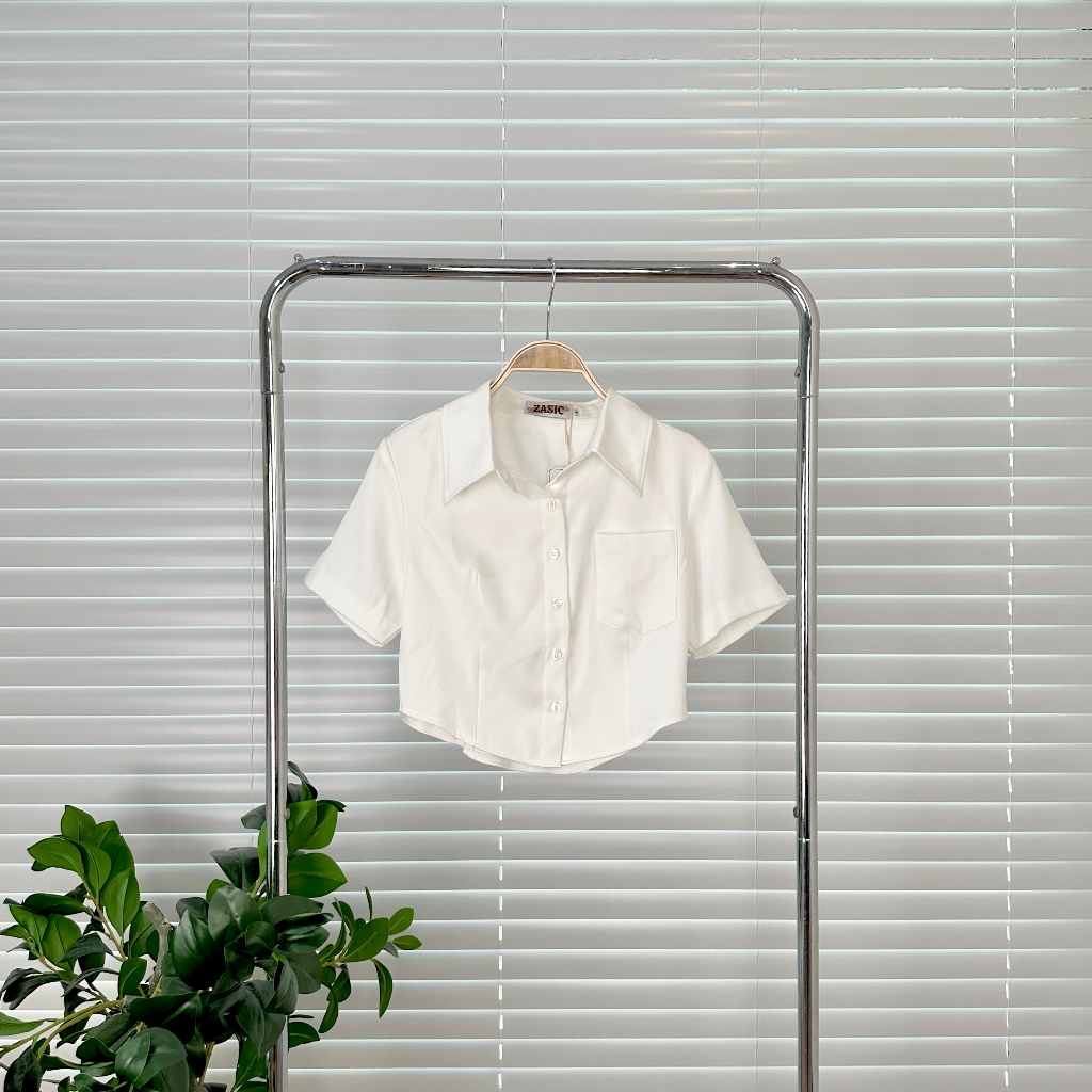 Áo Sơ Mi Croptop Vạt Bầu Zasic Phong Cách Năng Động Trẻ Trung A14