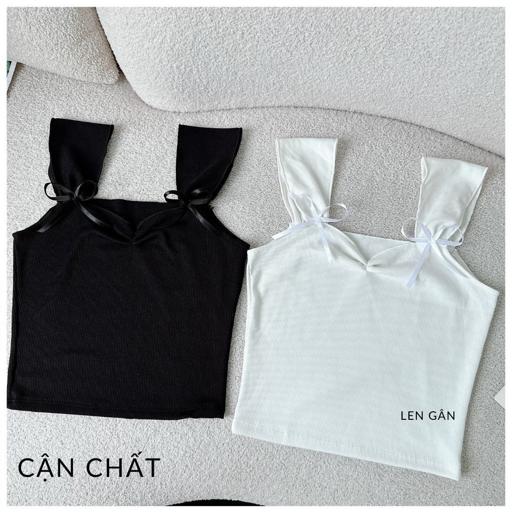 Áo Croptop Hai Dây SANJOLI Áo 2 Dây Màu Trơn Cao Cấp thắt nơ Dáng Ôm Thời Trang Mùa Hè Cho Nữ AO015