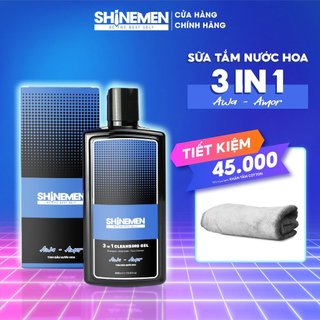  Sữa Tắm Gội và Rửa mặt 3 in 1 cho nam SHINEMEN Hương nước hoa Awa-Amor sảng khoái 300ml Kèm Khăn cotton siêu thấ