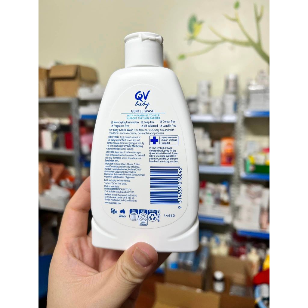Sữa tắm cho bé bị rôm sảy và viêm da cơ địa Ego QV Baby Wash  date 9/26