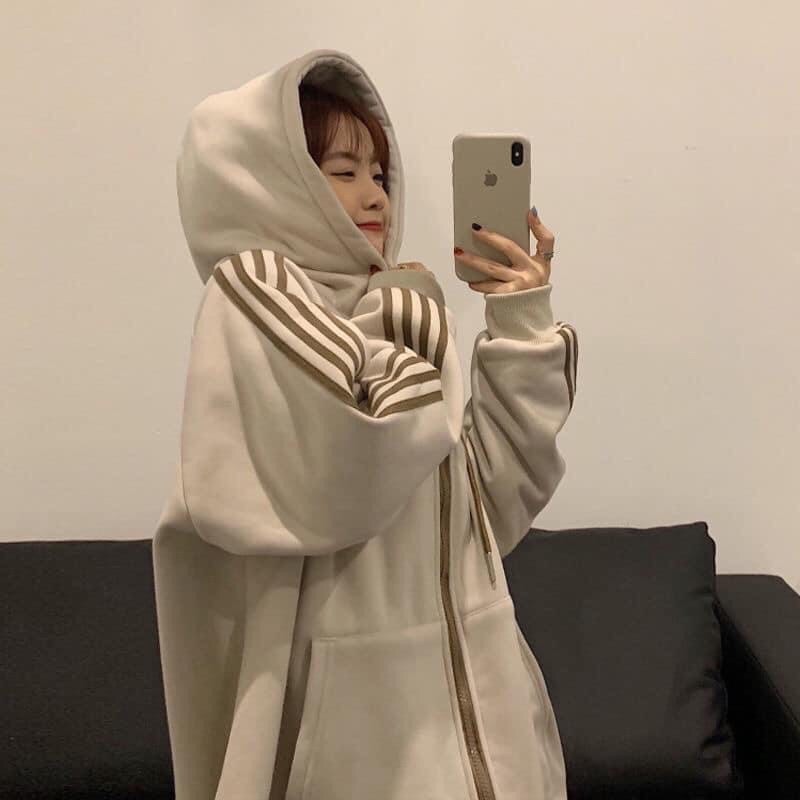 Áo Khoác Hoodie Zip Nam Nữ Có Mũ Kẻ Sọc Phong Cách Hàn Quốc Siêu Dễ Phối Đồ TL10