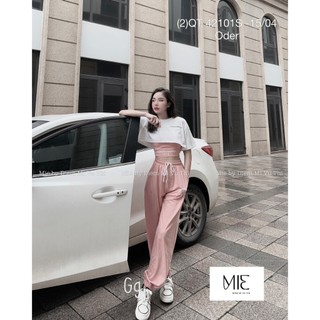 Set 3 món áo croptop kèm áo trong hở chữ kèm quần jogger nỉ spun cá tính