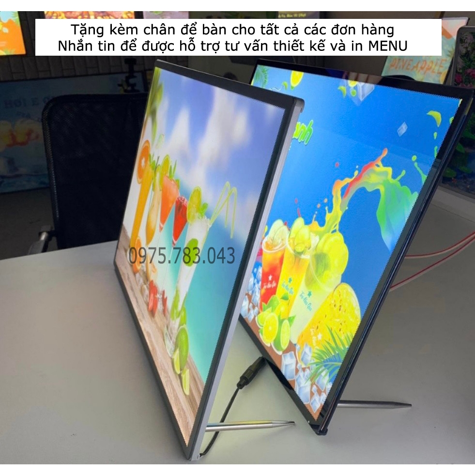 Bảng Hộp Đèn Led Menu kích thước A4 , thương hiệu Quang Led