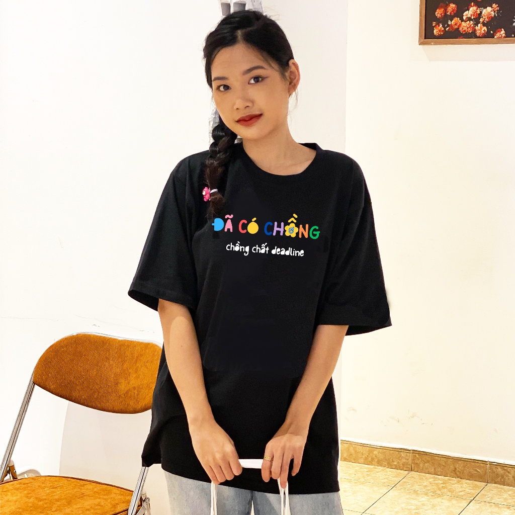 Áo thun ĐÃ CÓ CHỒNG vải cotton oversize tay lỡ form rộng