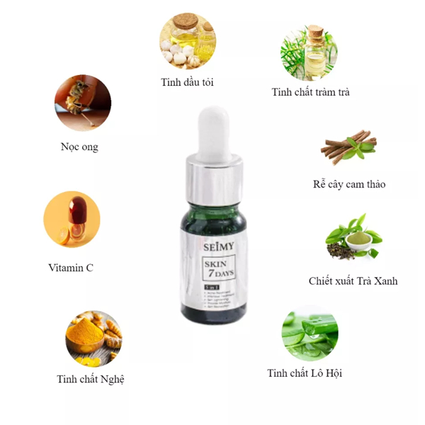 Seimy - Skin 7 Days Serum giảm mụn thâm rỗ công dụng sau 7 ngày