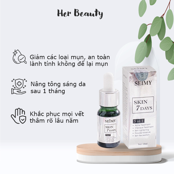 Seimy - Skin 7 Days Serum giảm mụn thâm rỗ công dụng sau 7 ngày