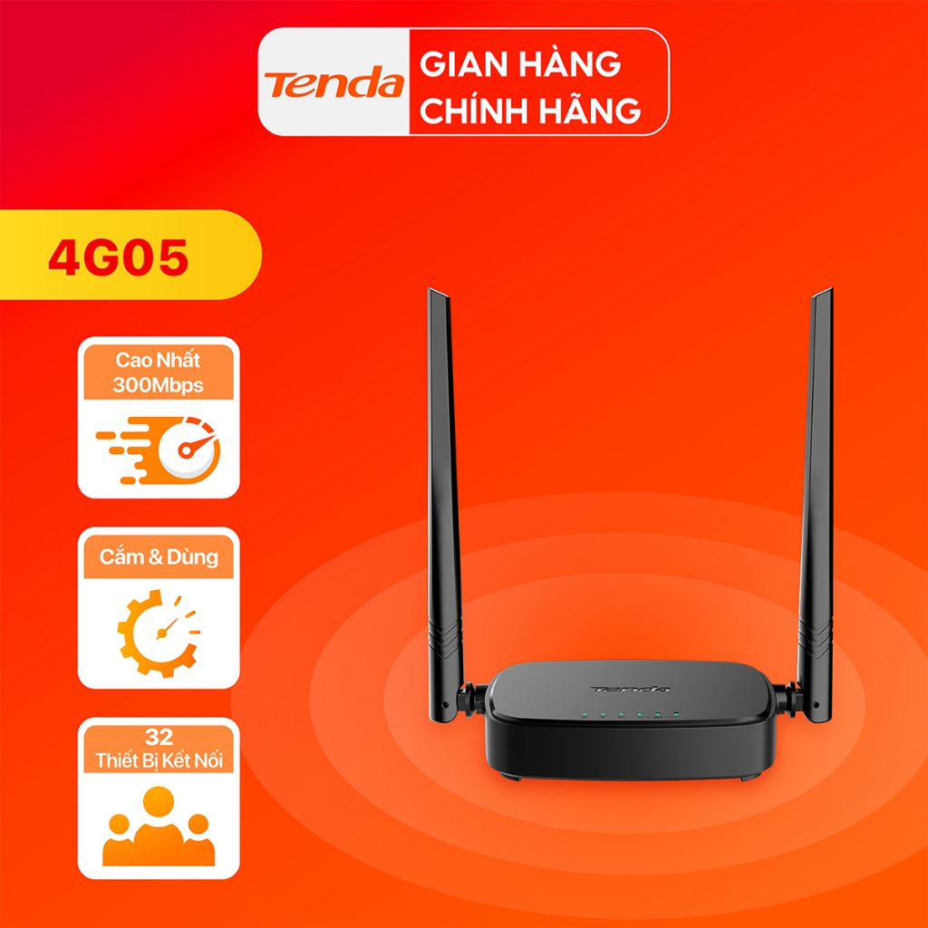 Tenda Bộ phát Wifi 2.4Ghz di động dùng sim 4G LTE 4G05 - Hãng phân phối chính thức