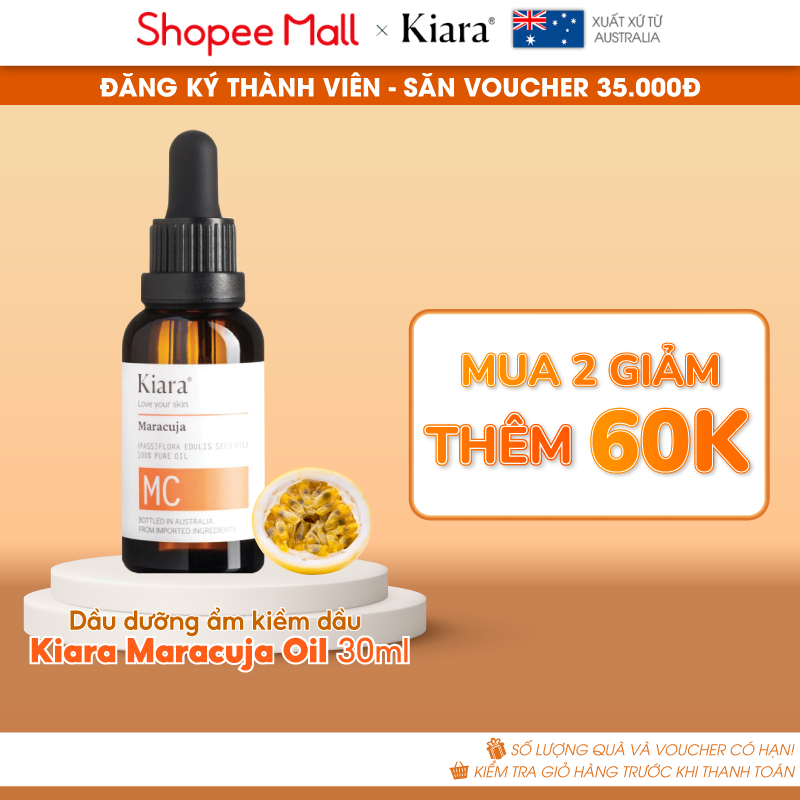 Dầu dưỡng ẩm kiềm dầu giảm mụn Kiara Maracuja Oil 30ml