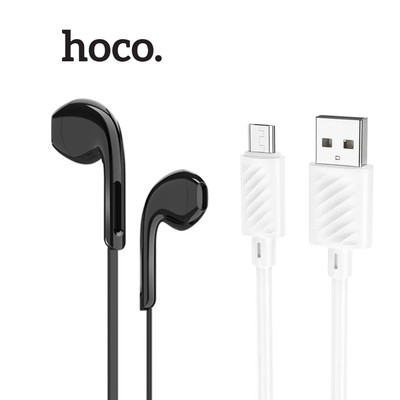 Combo Cáp Sạc Hoco X88 USB to Micro dài 1m (trắng) và Tai Nghe M39 Jack 3.5mm