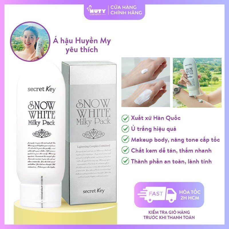 Kem Ủ Trắng Dưỡng Sáng Da + Bột Đậu Đỏ Secret Key Snow White Milky Pack (200ml)