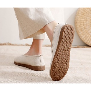 TAM05 - Giày linen thêu hoa sen