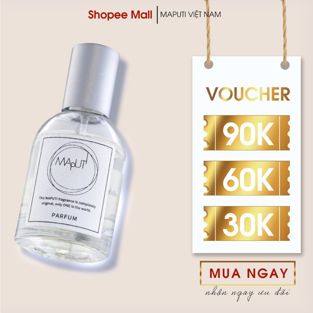 Nước Hoa Maputi Parfum Unisex Nhẹ Nhàng, Thanh Mát Cuốn Hút 48ml