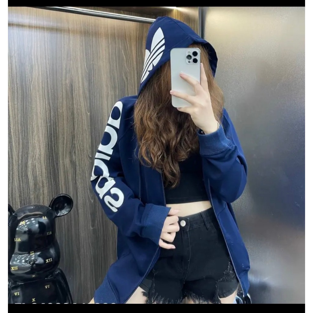 Áo Khoác Thể Thao Adidas Bản Có Mũ 2 Lớp-Áo Khoác Adidas Kéo Khoá Cao Cấp Chuẩn Form