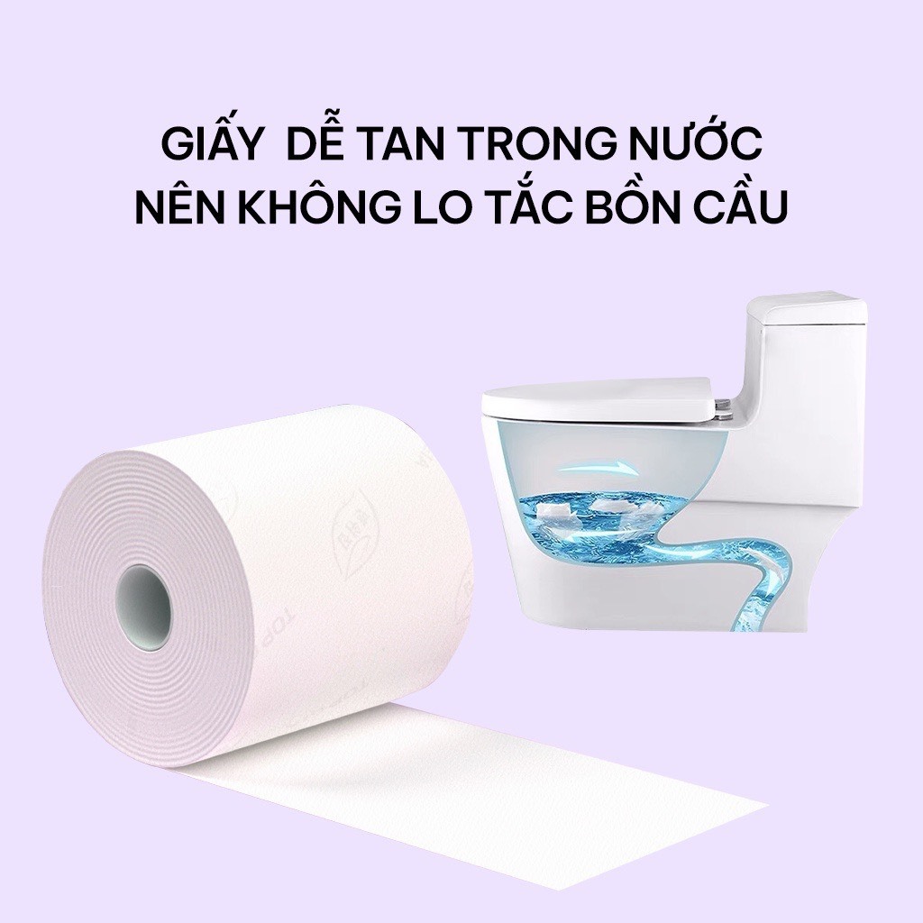 Giấy vệ sinh có lõi cuộn bịch 6 gói Top Gia, khăn giấy lau 3 lớp siêu dai và không bị mủn