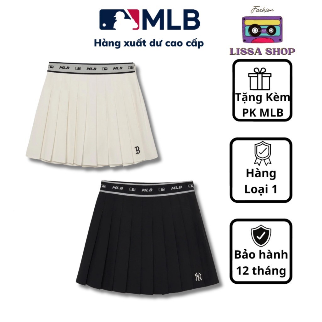 Chân váy MLB xếp Ly Basic bản mới chất liệu cao cấp
