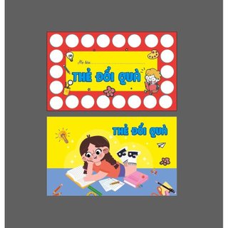 100 Thẻ đổi quà, thẻ tích điểm học sinh, size 90x54mm