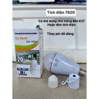 Bóng led 20W đa năng- Dùng như bóng led thường gắn vào đui E27 để chiếu sáng hoặc dùng như bóng tích điện +2 viên pin xạ