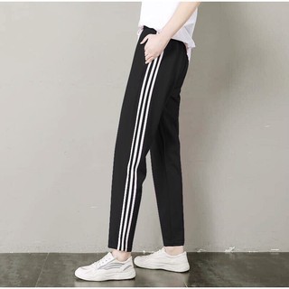 Quần jogger thun phối sọc vải poly umi co giãn tốt cho cả nam và nữ