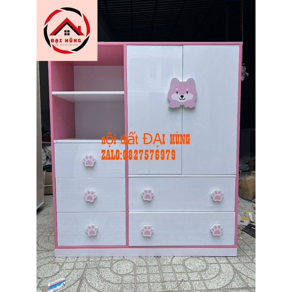 Tủ trẻ em xinh xắn tay nắm gấu bắt mắt