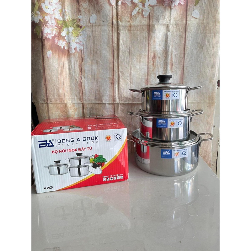 BỘ 3 NỒI INOX ĐÔNG Á CHẤT LƯỢNG CAO - HÀNG CHÍNH HÃNG