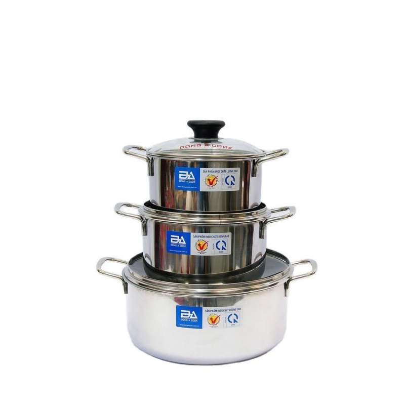 BỘ 3 NỒI INOX ĐÔNG Á CHẤT LƯỢNG CAO - HÀNG CHÍNH HÃNG
