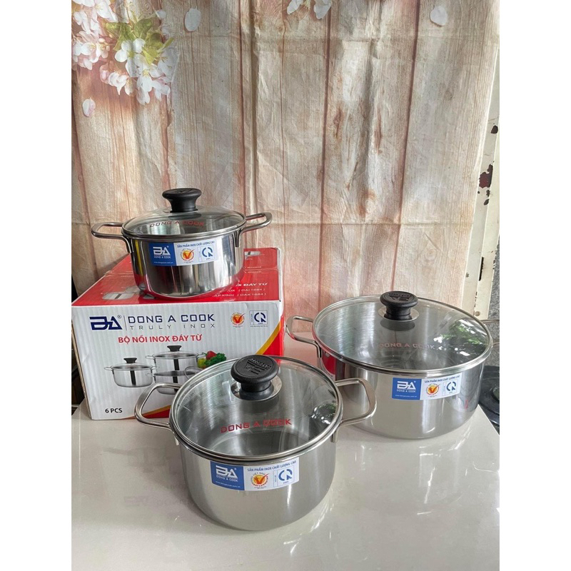BỘ 3 NỒI INOX ĐÔNG Á CHẤT LƯỢNG CAO - HÀNG CHÍNH HÃNG
