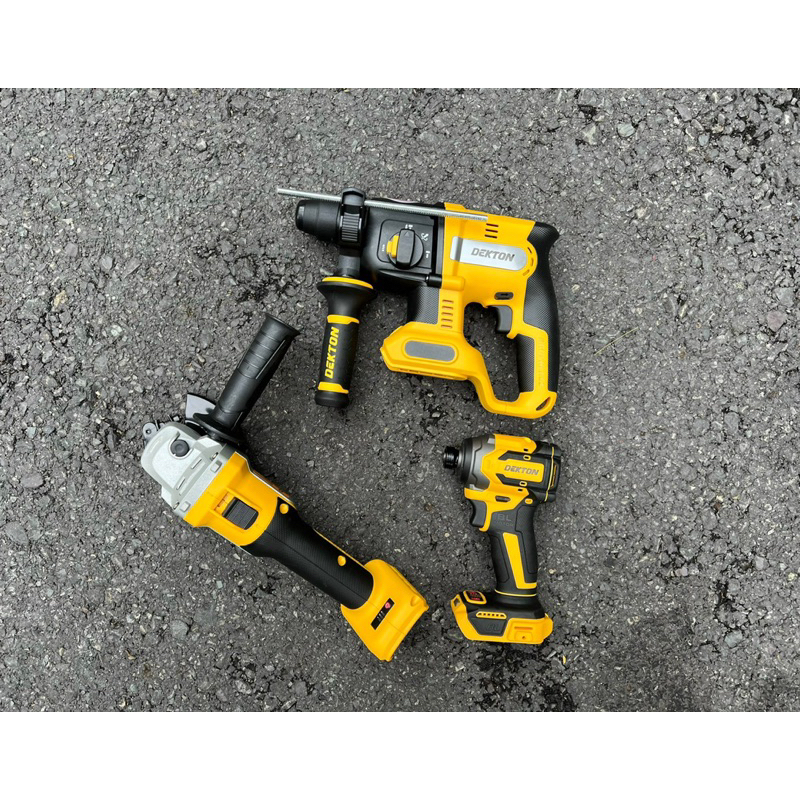 Combo 3 Thân máy Khoan bê tông + Siết vít + máy mài dùng pin D21 Dekton