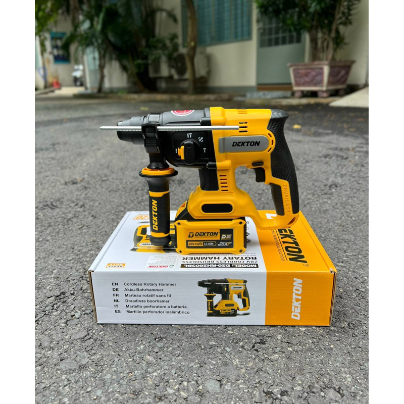 Combo 3 Thân máy Khoan bê tông + Siết vít + máy mài dùng pin D21 Dekton