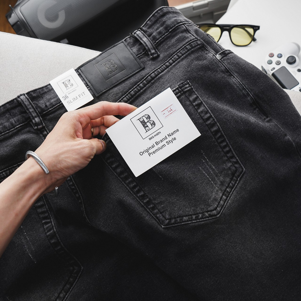 Big Men- Quần short jean màu đen xám form ngắn thời trang cỡ đại siêu co giãn bigsize nam < 140kg