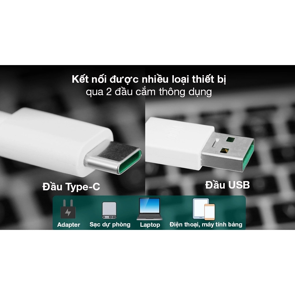 Cáp sạc nhanh Super VOOC, Super Dart Chính Hãng OPPO Type -C 6A, Realme