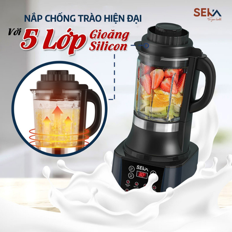 Máy Làm Sữa Hạt SEKA E-400 Với 14 Chức Năng Nấu Chuyên Sâu Bằng Tiếng Việt , Máy Nấu Sữa Đậu Nành Đa Năng Dung Tích 1.7L